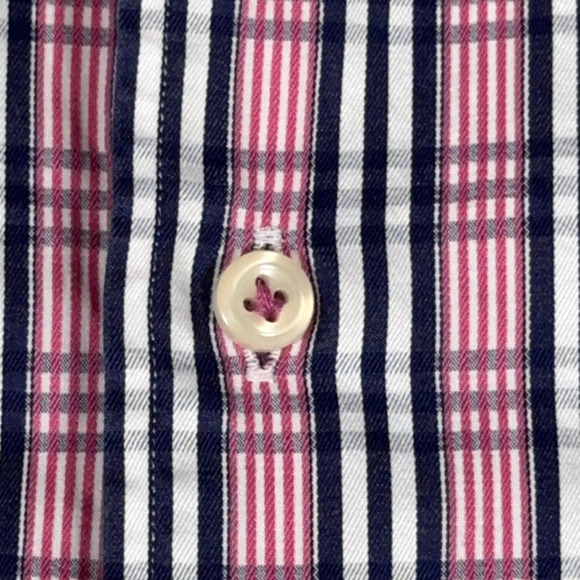 Peter Millar Shirt Adult 2XL XXL Pink Blue White Plaid Button Up Designer - Picture 5 of 10